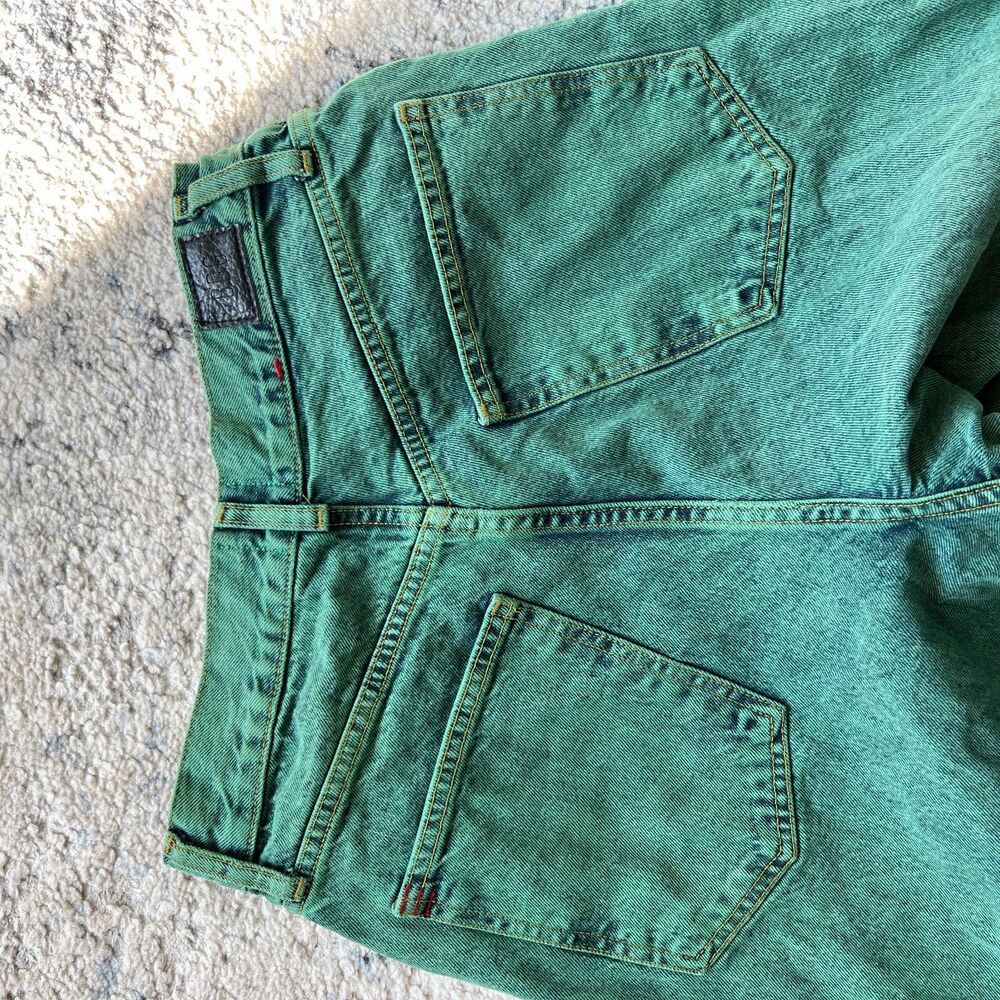 BDG Skater Baggy Jeans 29 Green Overdyed Wide Leg Urban Outfitters Baggy Denim - Picture 9 of 11